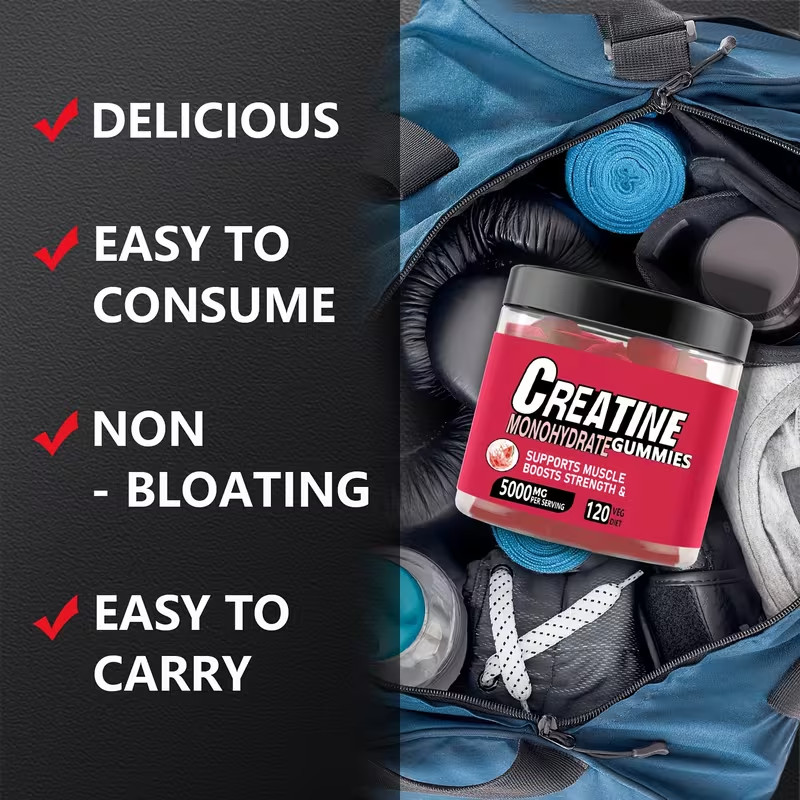 Watermelon Creatine Monohydrate Gummies No Additives Easy Mixing Muscle Support