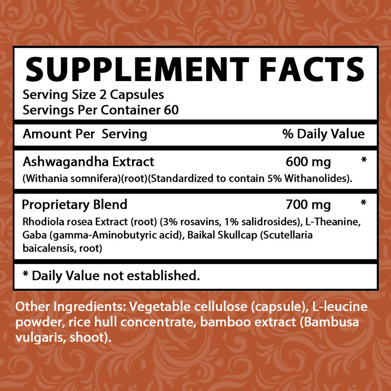 Ashwagandha for Stress | Calming KSM-66 Extract | Vegan | 1300mg Capsules