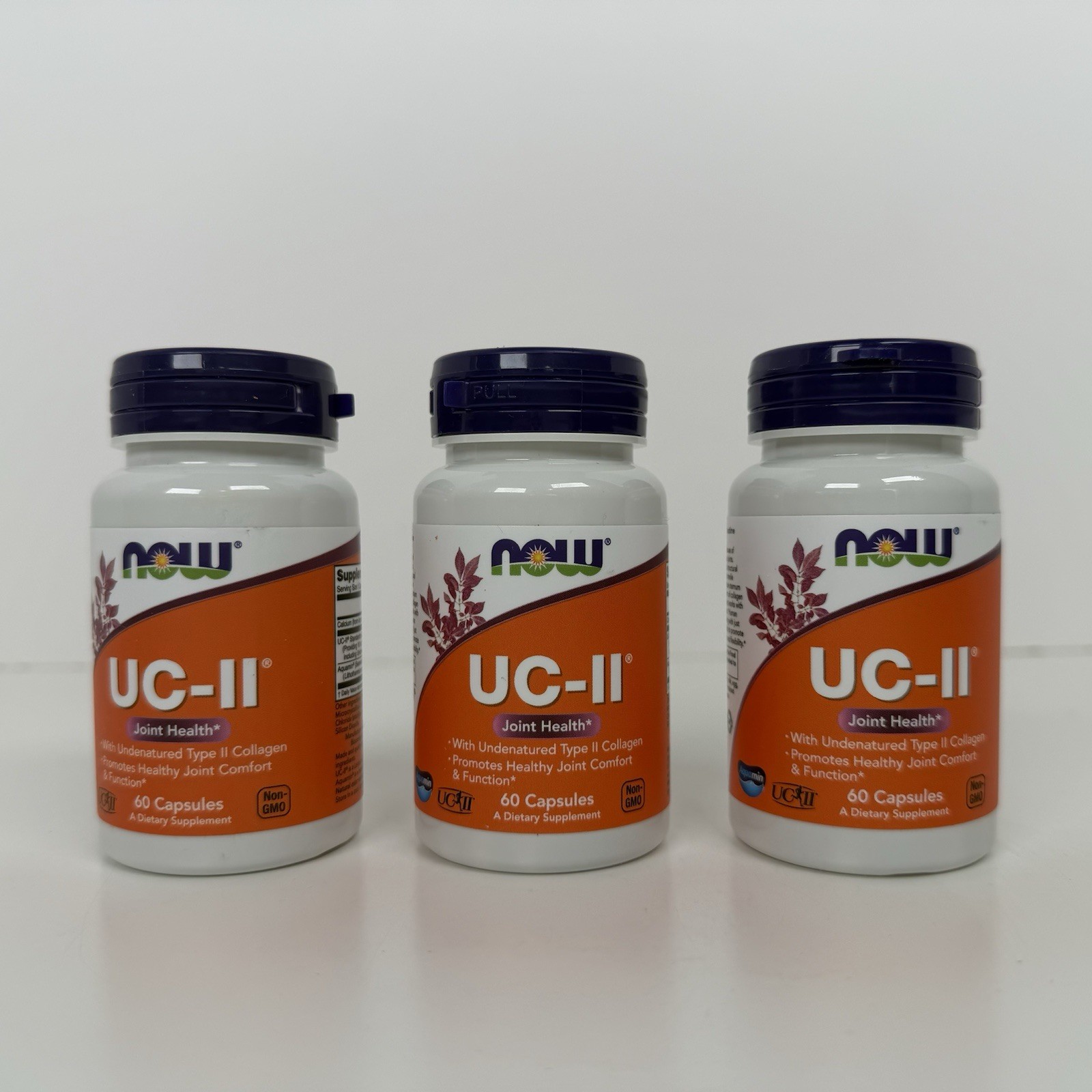 (3) NOW UC II Type II Collagen w/Undenatured Type II Collagen 60 Caps BB 4/2028