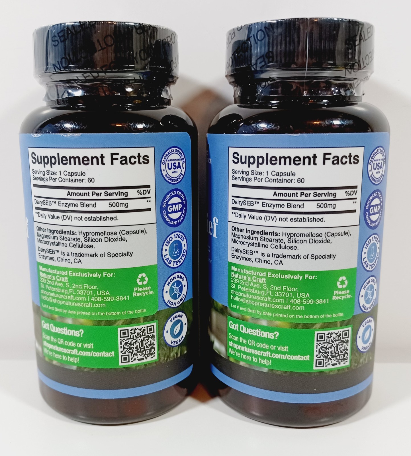 Nature’s Craft Dairy Relief Multi-Enzyme Complex 60 Capsule Lot NEW BB DEC 2027