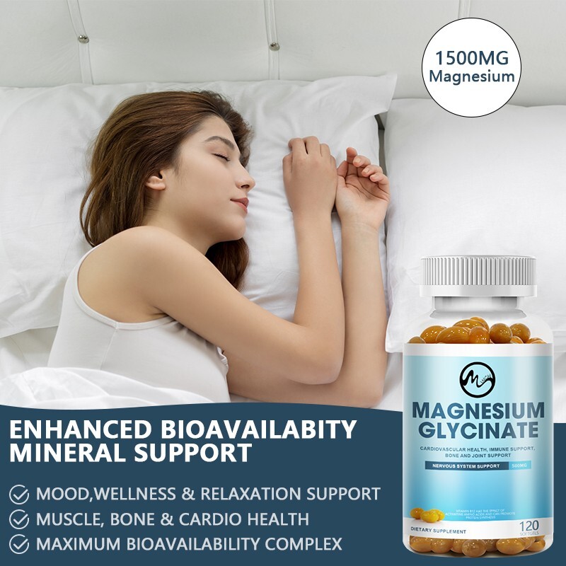 500MG Magnesium Glycinate High Absorption,Improved Sleep,Stress & Anxiety Relief