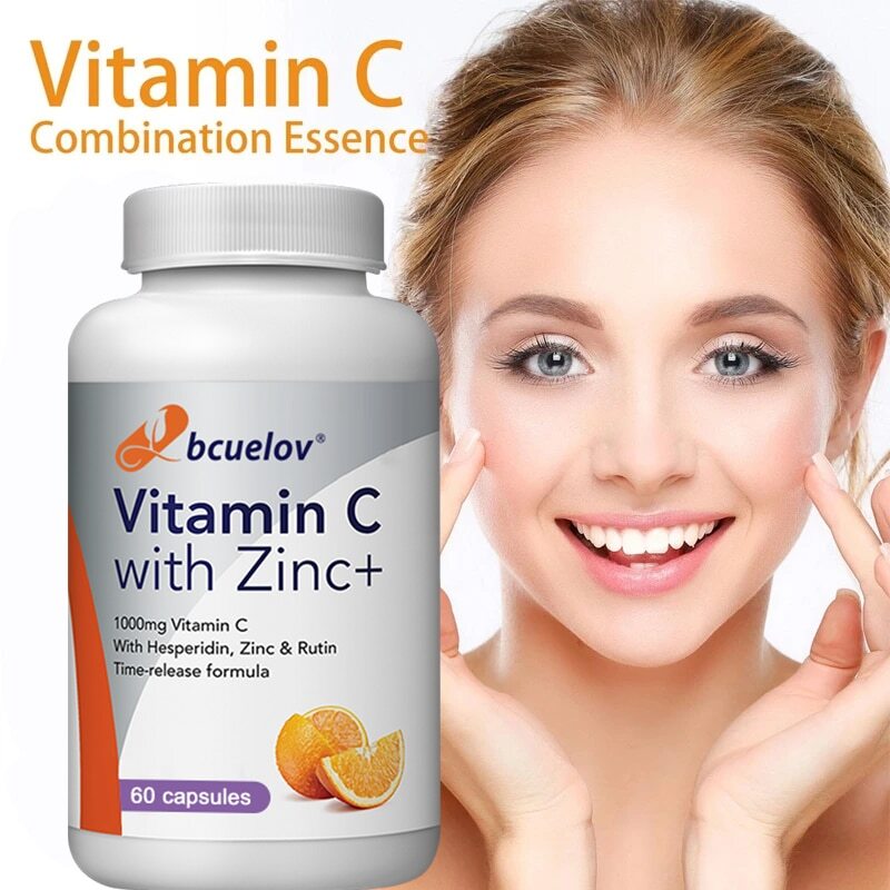 Vitamin C 1000mg – 30/60/120Capsules With Hesperidin,Zinc & Rutin Immune Support