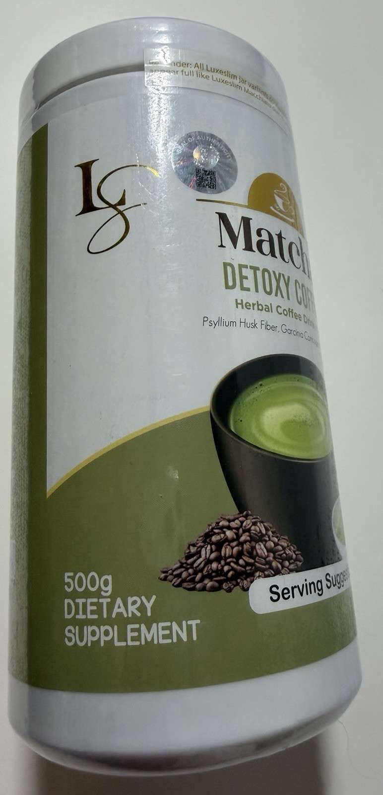 LuxeSlim Matcha Detoxy Coffee Drink Mix 500g Psyllium Garcinia L-Carnitine