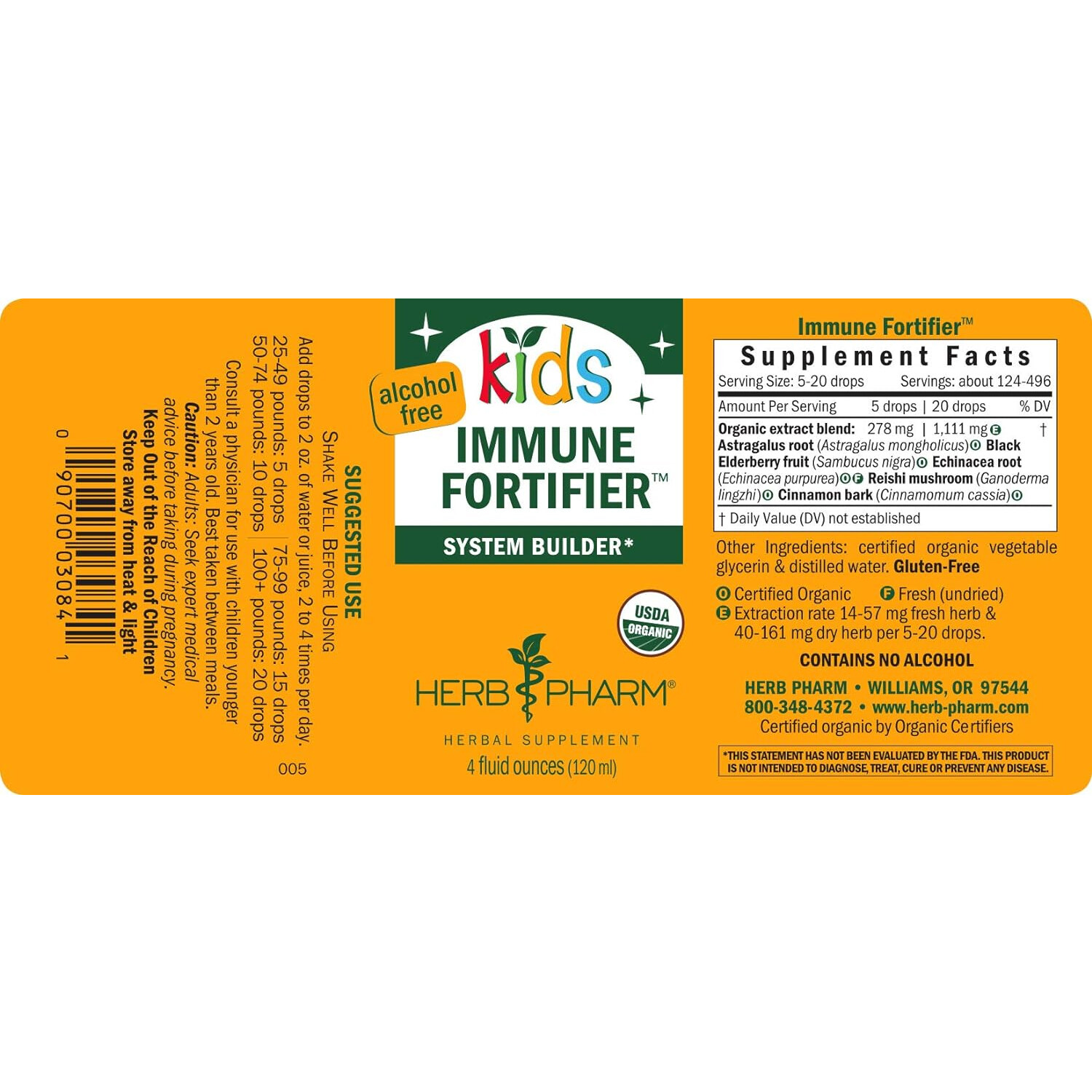 Herb Pharm Kids Immune Fortifier, System Builder, 4 Fluid Ounces