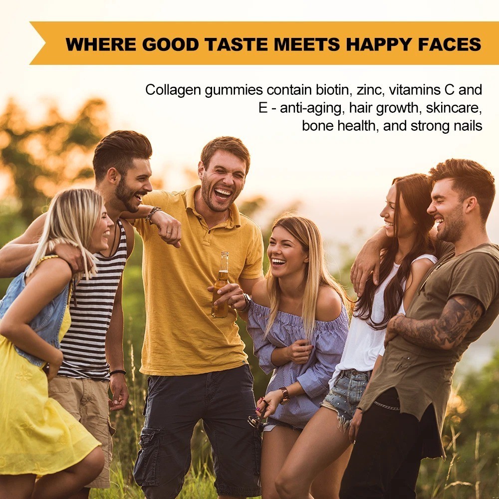 Collagen Gummies Extra Strength with Vitamin C, Zinc & Biotin -60 Gummies