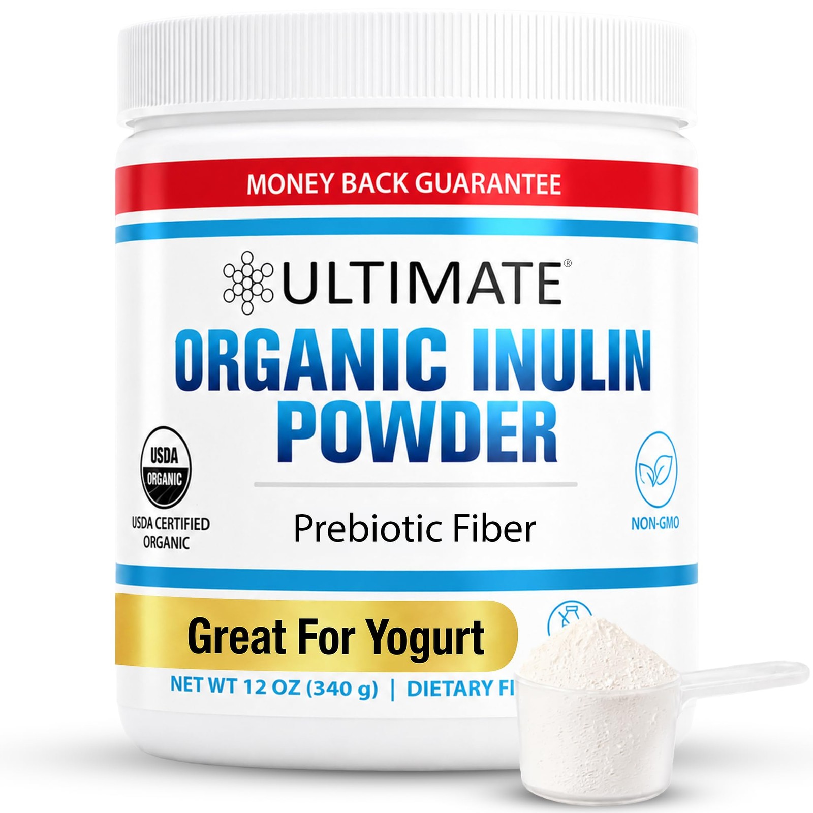 Ultimate Organic Inulin Powder. Make Delicious Probiotic Yogurt with Chicory Roo