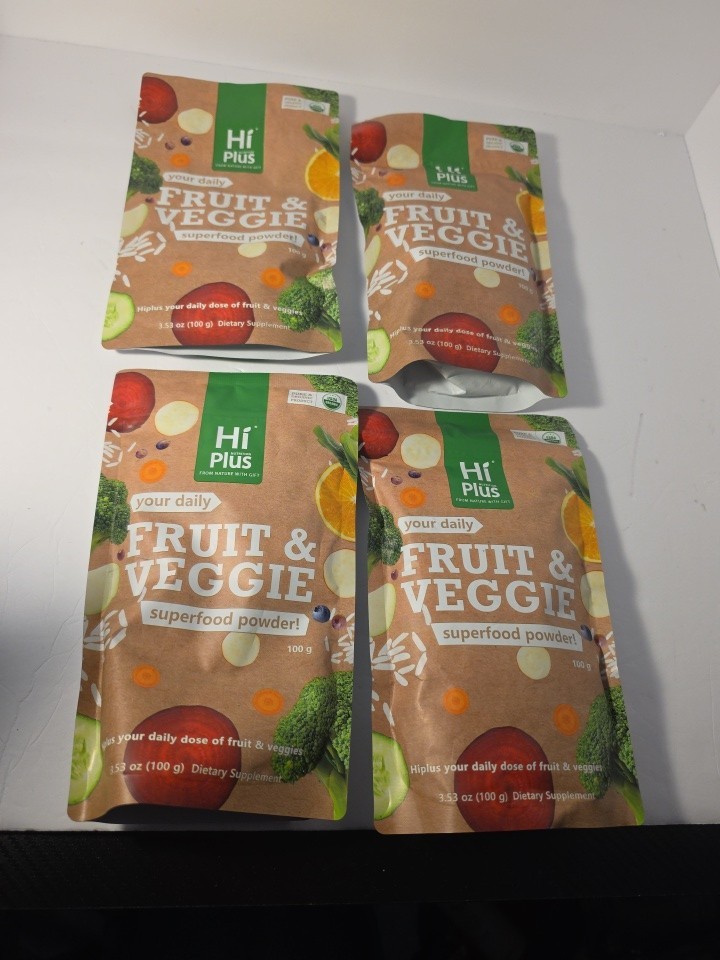4) Hi Plus Fruit & Veggie Superfood Powder 100g each