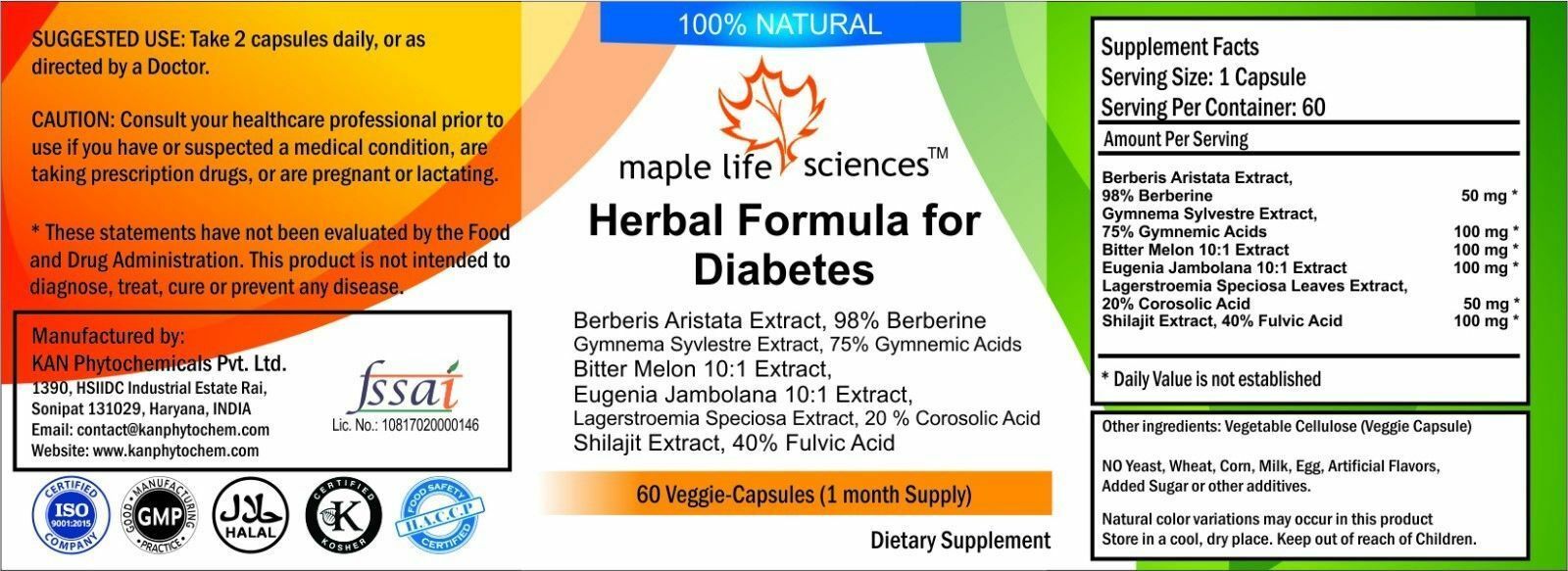 Berberine 98% with Gymnema, Bitter Melon, Eugenia, Banaba, Shilajeet – AU Stock