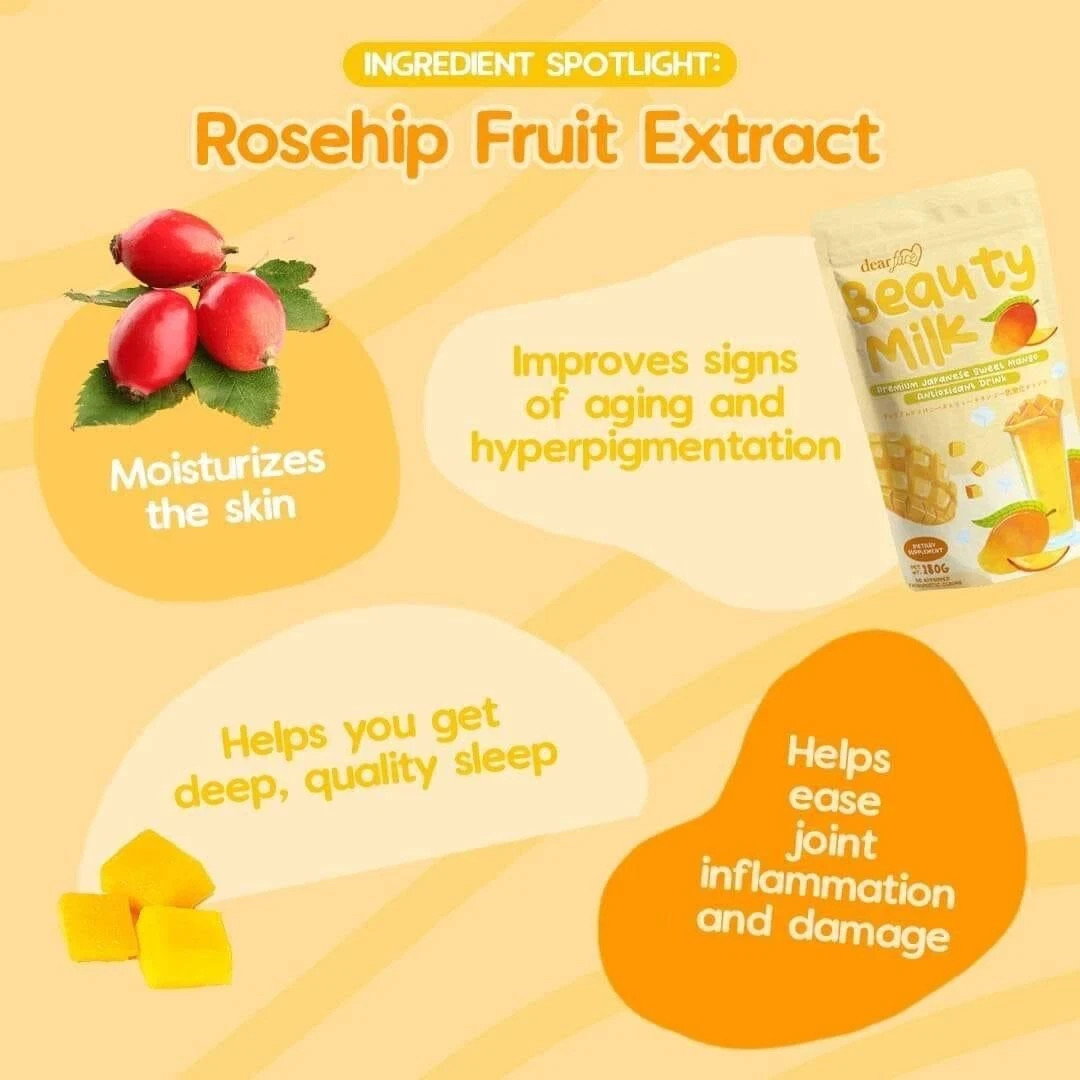 Dear Face Beauty Milk Premium Japanese Sweet Mango, Antioxidant Drink 10 Sachets