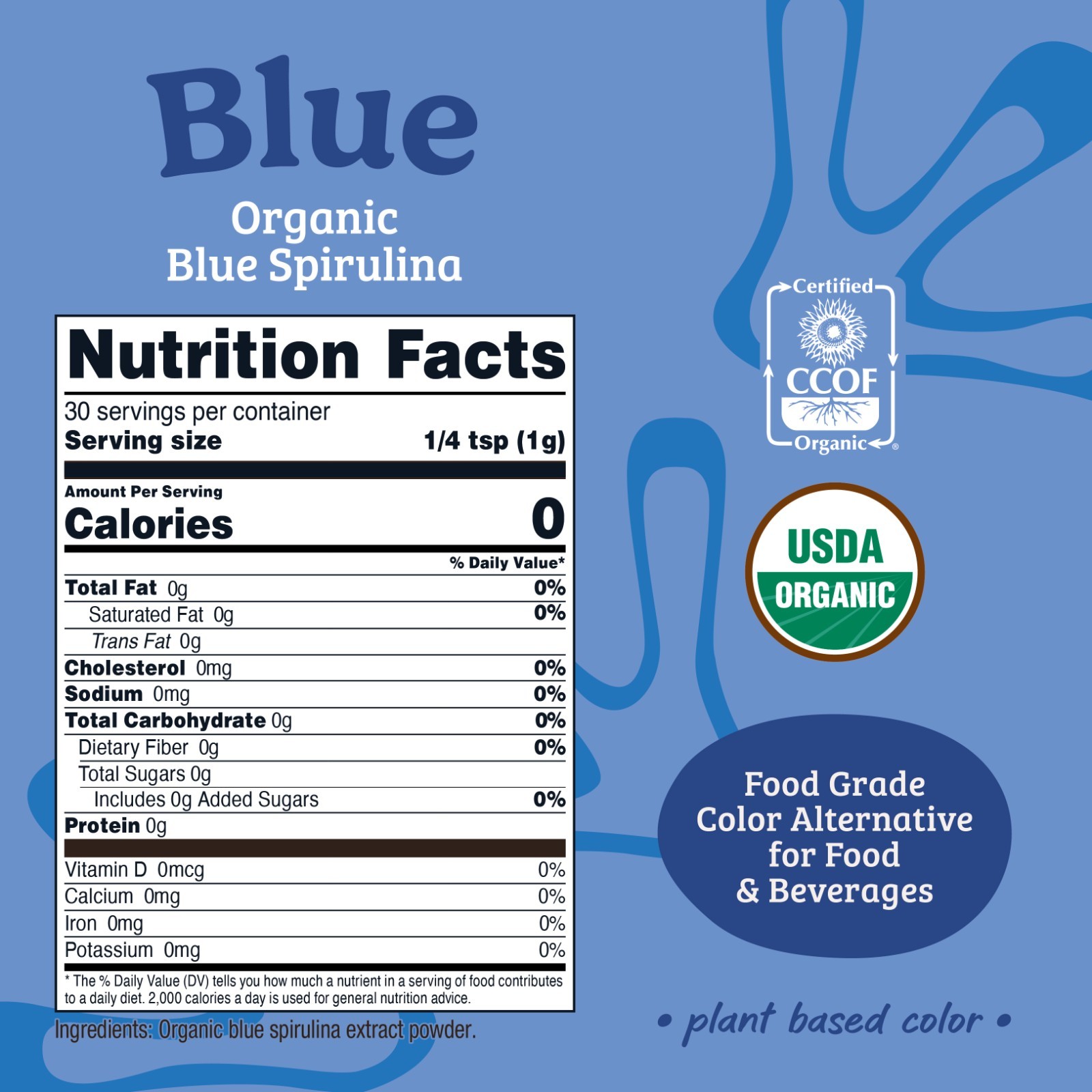 Nutricost Blue Plant Based Food Coloring From Organic Blue Spirulina