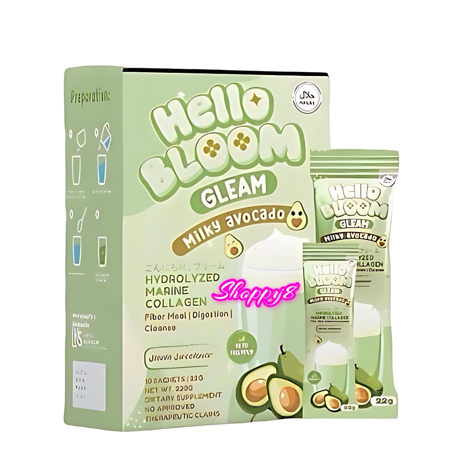 Hello Bloom GLEAM Milky Avocado, 10 Sachets