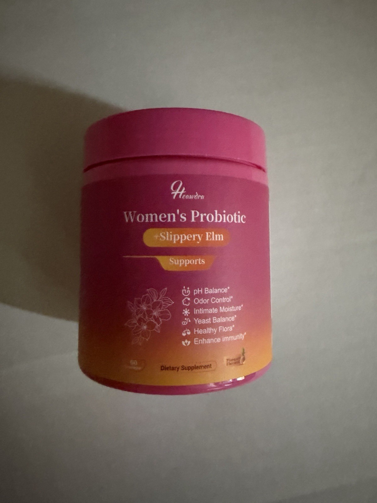 Heawdra Women’s Probiotic Gummies w/ Slippery Elm, Pineapple Flavor 60 ct