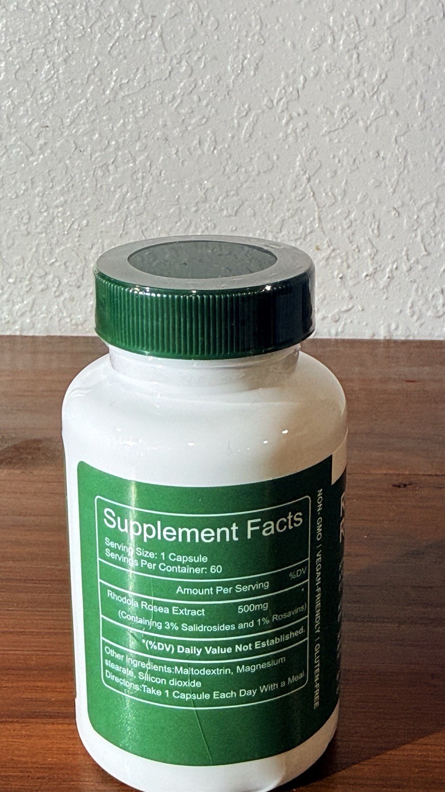 Floraviva Rhodiola Rosea Extract 500mg 60 Capsules Vegan Gluten-Free Non-GMO