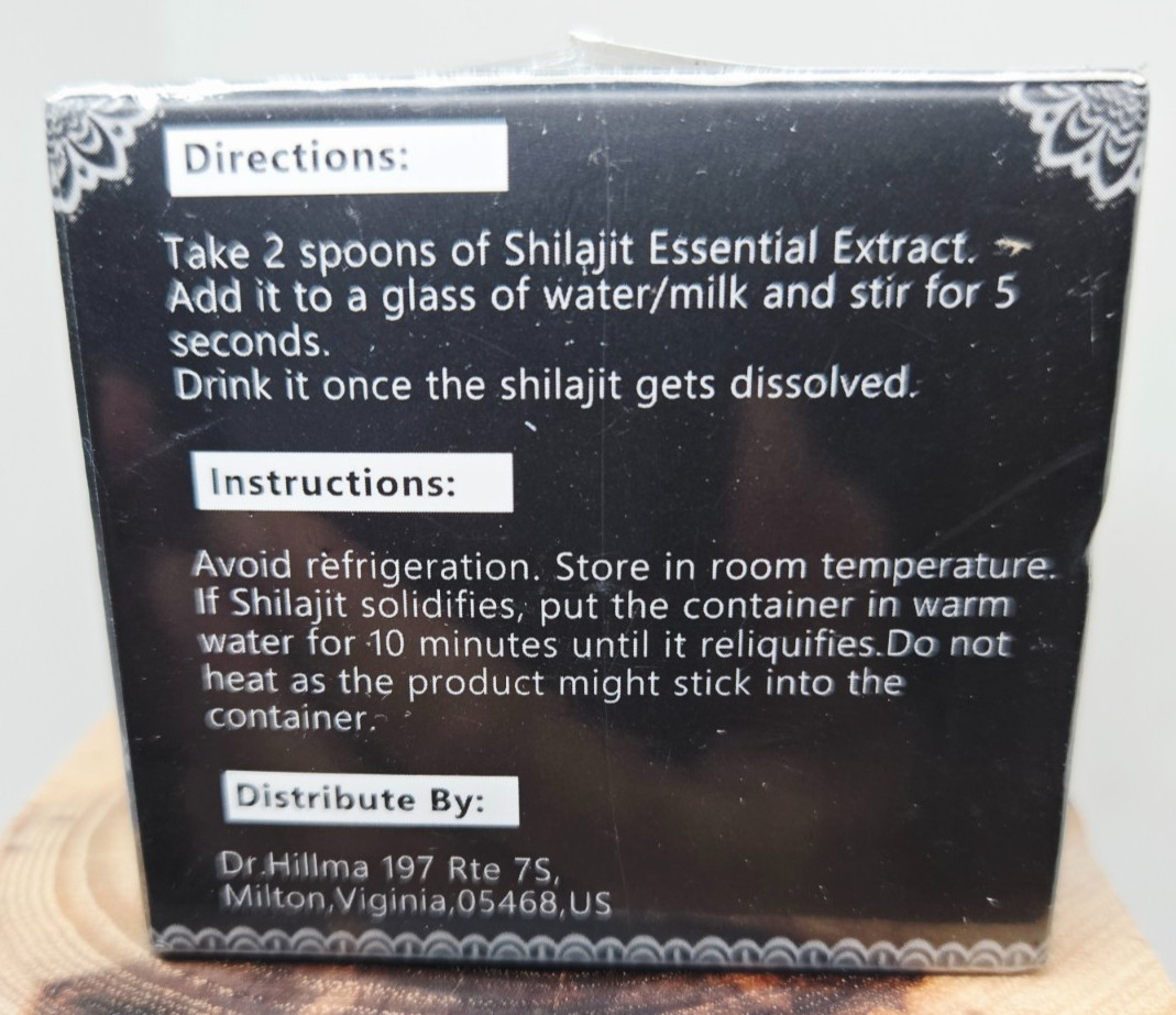 Sealed Dr. Hillma SHILAJIT 1000 MG Per Serving DIETARY SUPPLEMENT 50 Grams 11/26