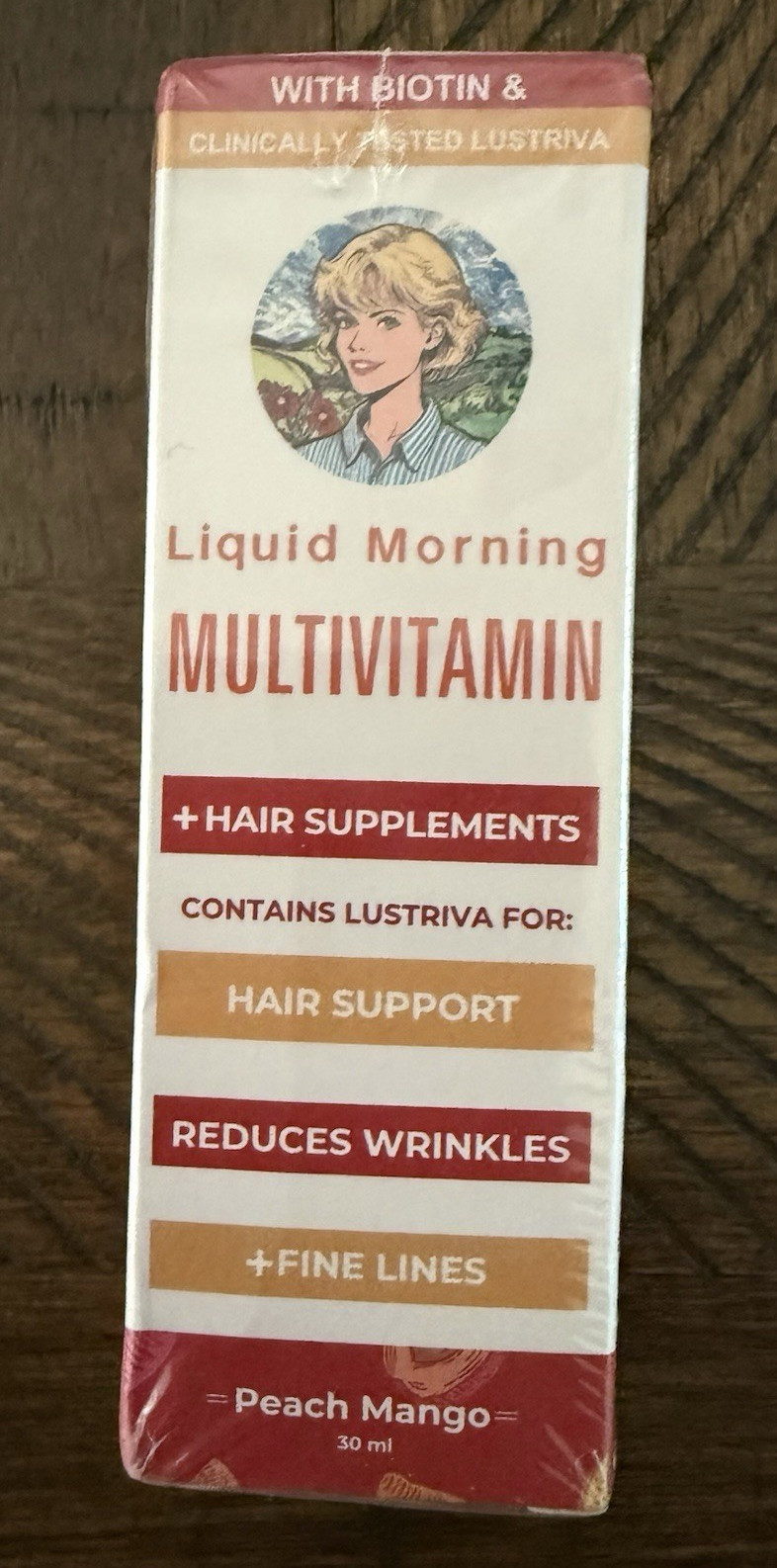 Liquid Morning Multivitamin Hair Drops Biotin Peach Mango 30ml