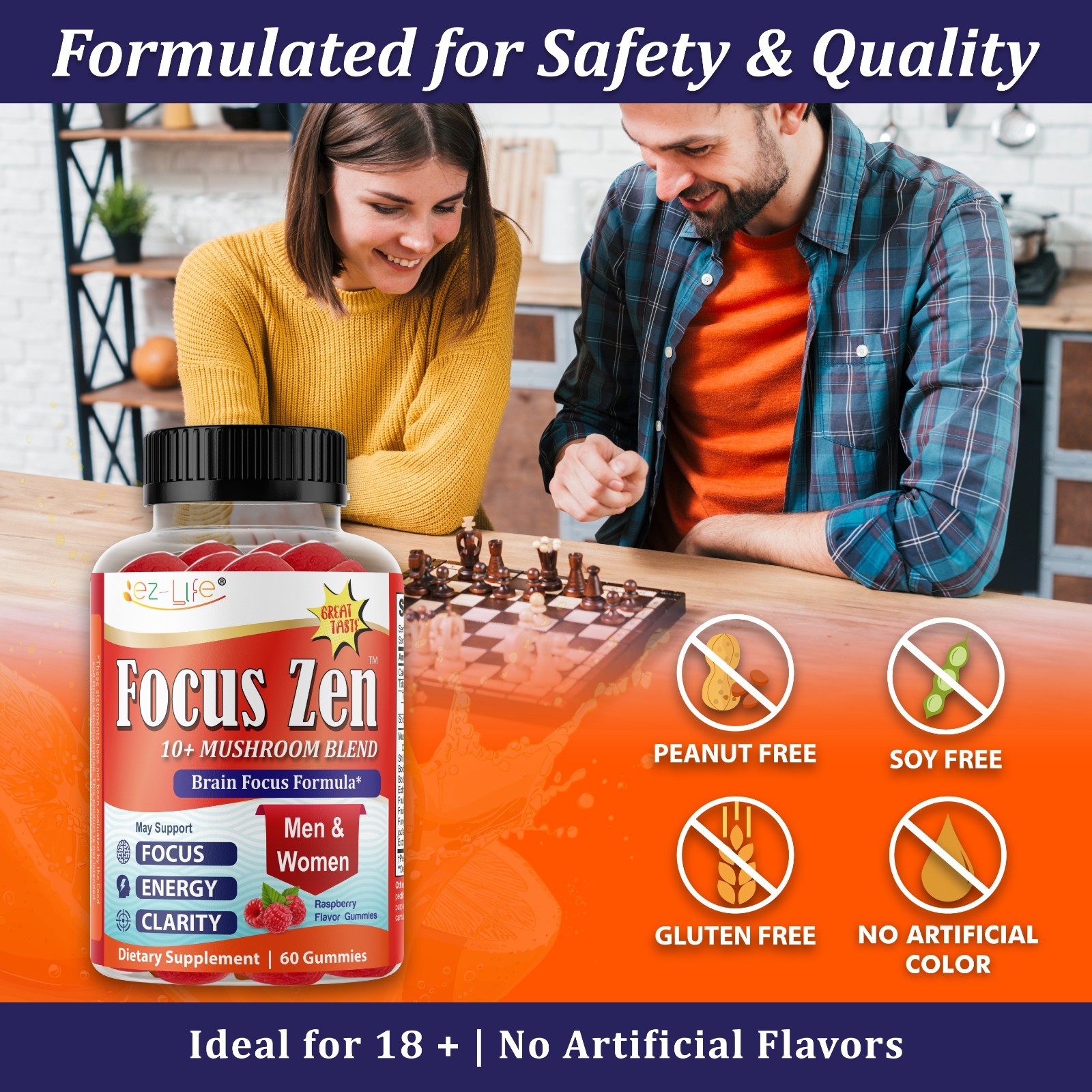 Mushroom Supplement Support Mental Alertness, Brain Health Mental Clarity, Focus