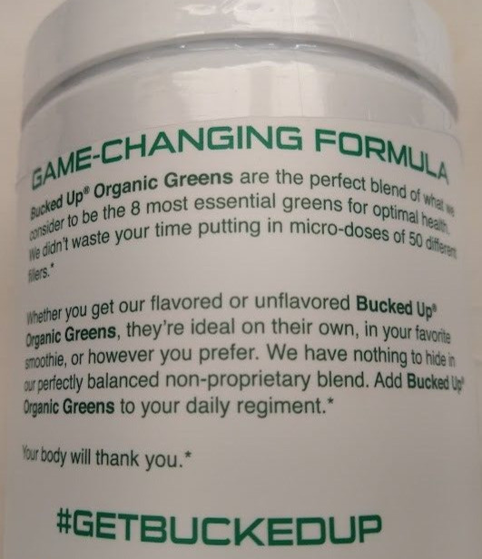 Bucked Up Organic Greens Unflavored Phytonutrients Antioxidants Immune Support