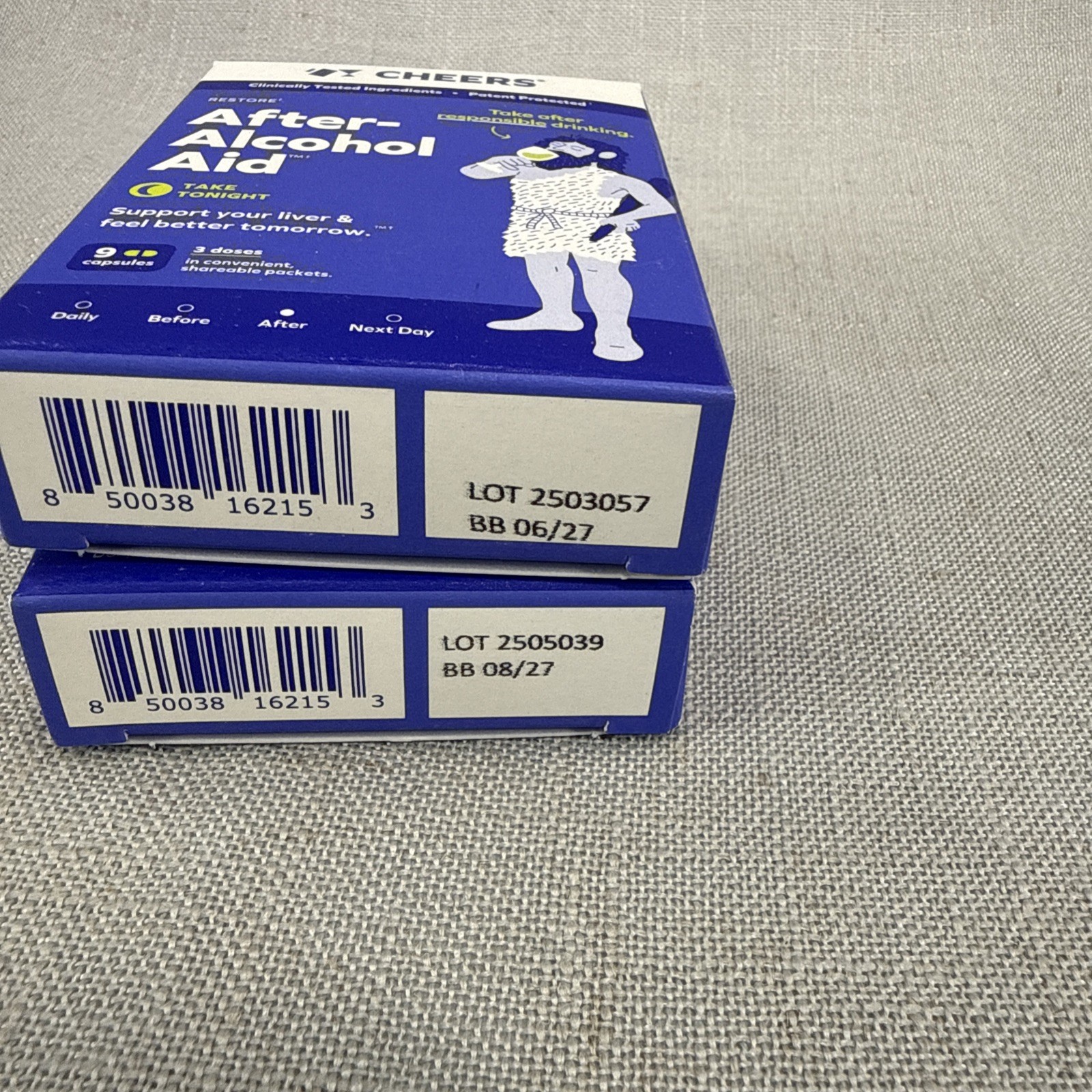 2x Cheer After Alcohol Aid Capsules Each Box Contains 9 Capsules Expires 2027