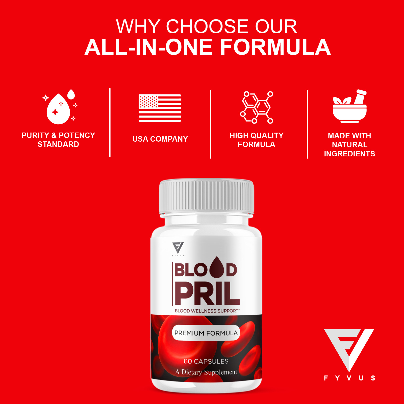 (3 Pack) Blood Pril Blood Health Pills, BloodPril Premium Support (180 Capsules)