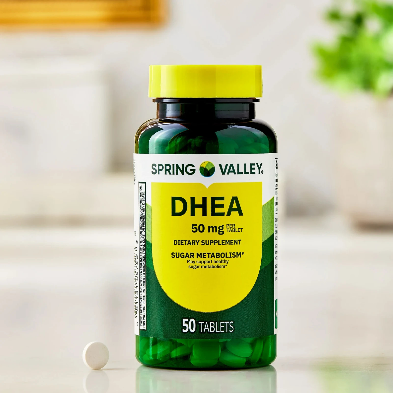 Spring Valley DHEA 50mg Tablets, Dietary Supplement, 50 Count