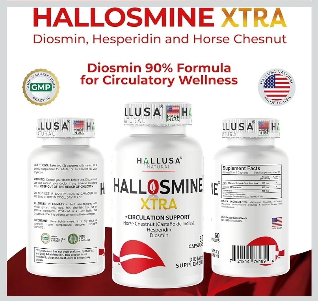 Hallusa Natural Hallosmine Xtra Circulation & Vein Support 60 Capsules
