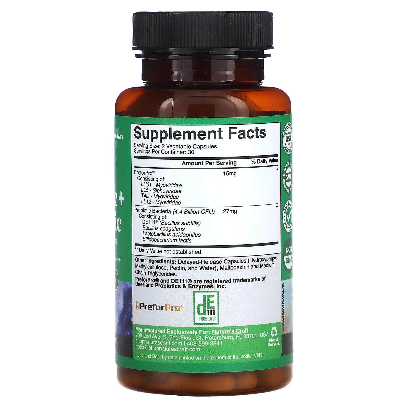 2 X Nature’s Craft, Prebiotic + Probiotic, 2.2 Billion CFU, 60 Capsules