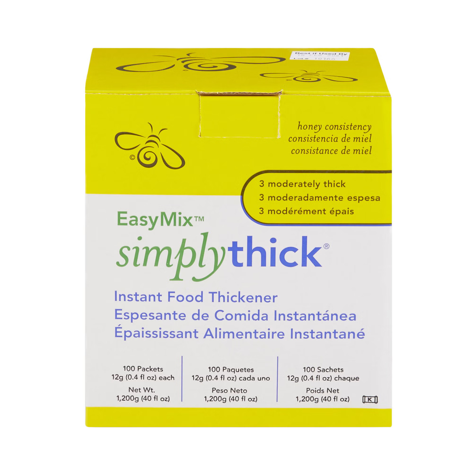 SimplyThick Easy Mix Food & Drink Thickener Unflavored 12 Gram Packet 100 Ct
