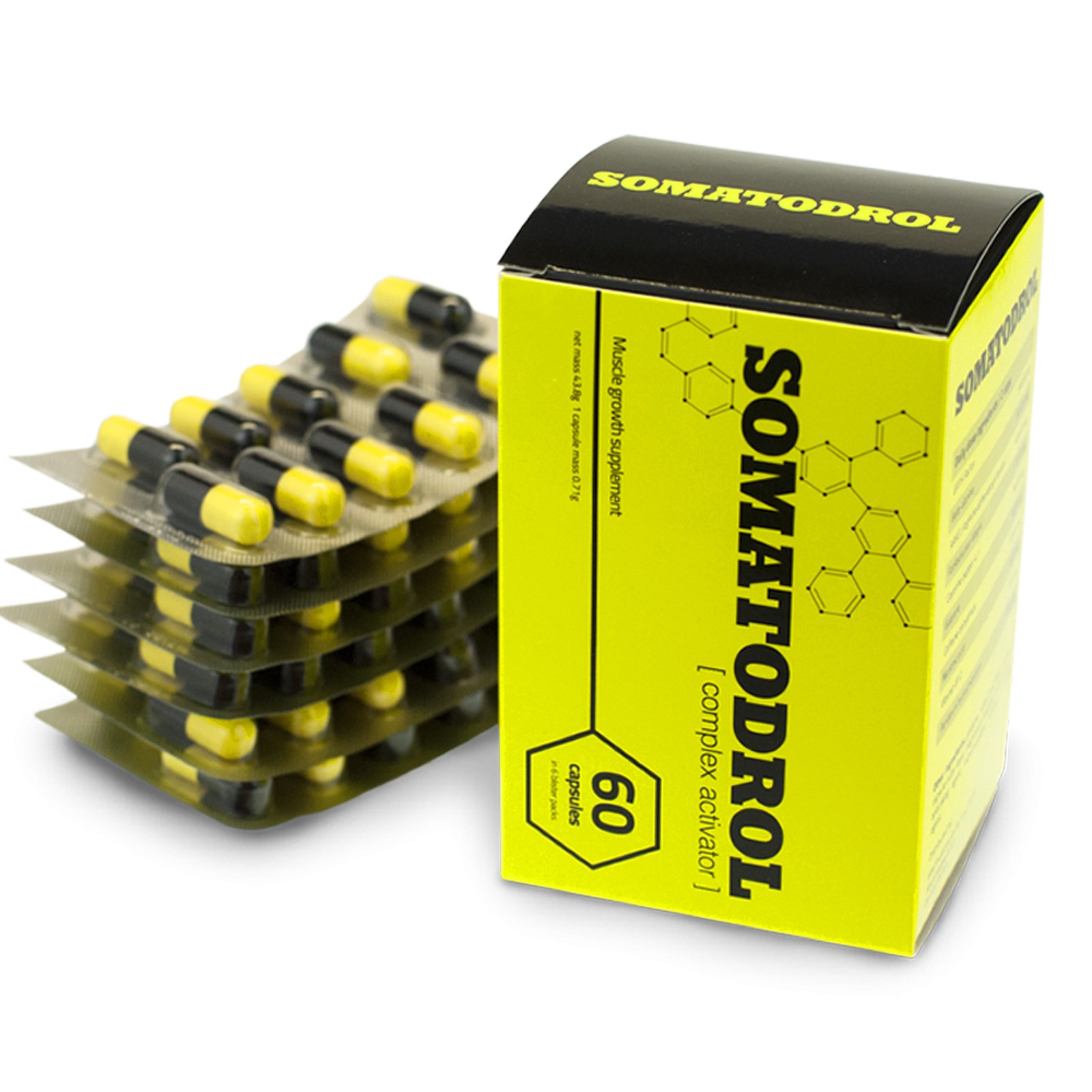 SOMATODROL – 60-180 Capsules -Natural Testo-Booster Muscle Regeneration Energy