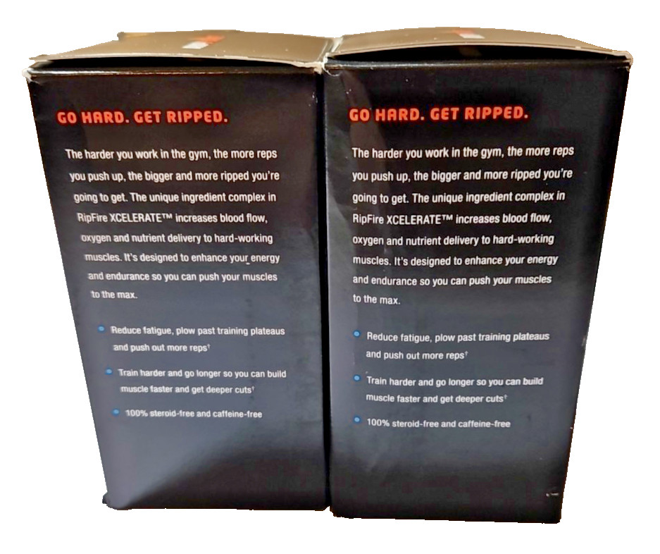 2X RipFire Xcelerate 90 Tablets Each Full Energy Pre-Workout Dietary Supplements