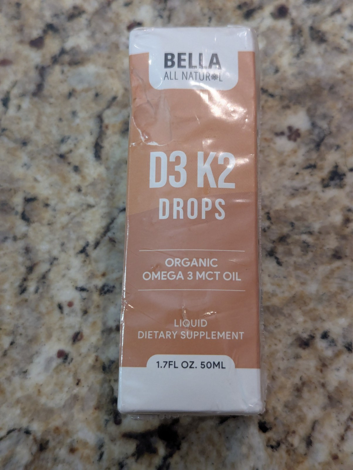 Bella All Natural D3 K2 Drops Organic Omega 3 MCT Oil Liquid 1.7 oz exp: 08/2027