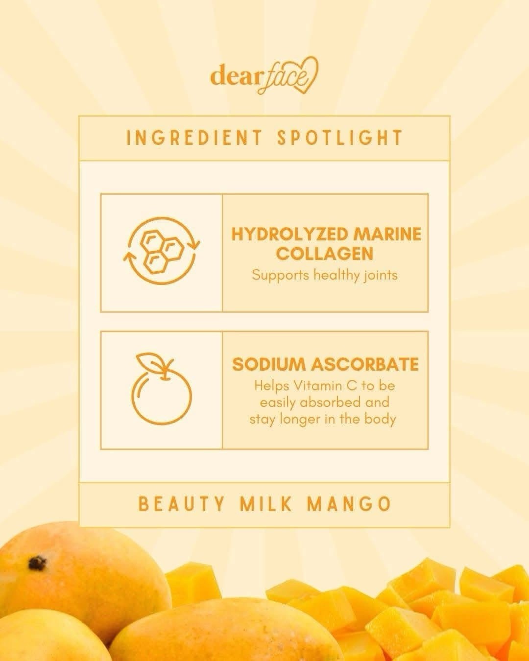 Dear Face Beauty Milk Premium Japanese Sweet Mango Drink 10 Sachets