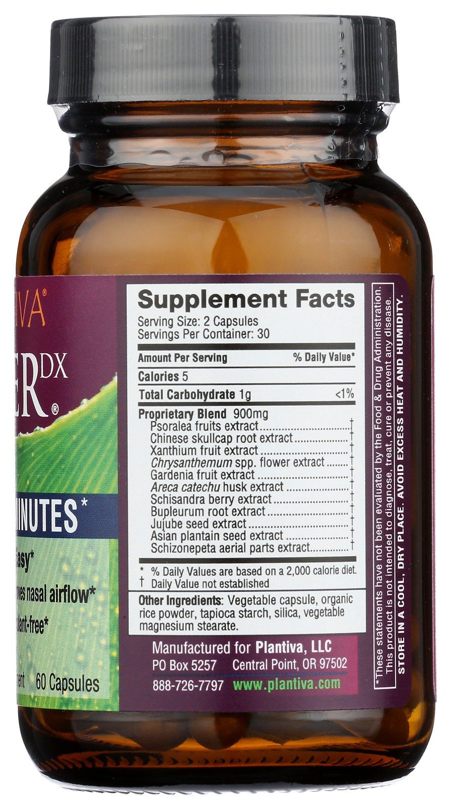 Allerdx Allergy Relief Supplement By Plantiva Breath Easy 60 Capsules 1 Pack