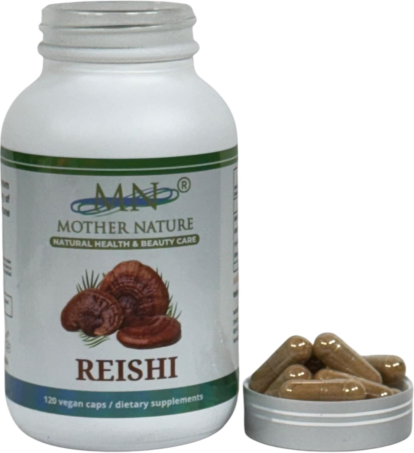 Mother Nature Reishi Mushroom Capsules Wellness Supplement — Vegetarian Capsules
