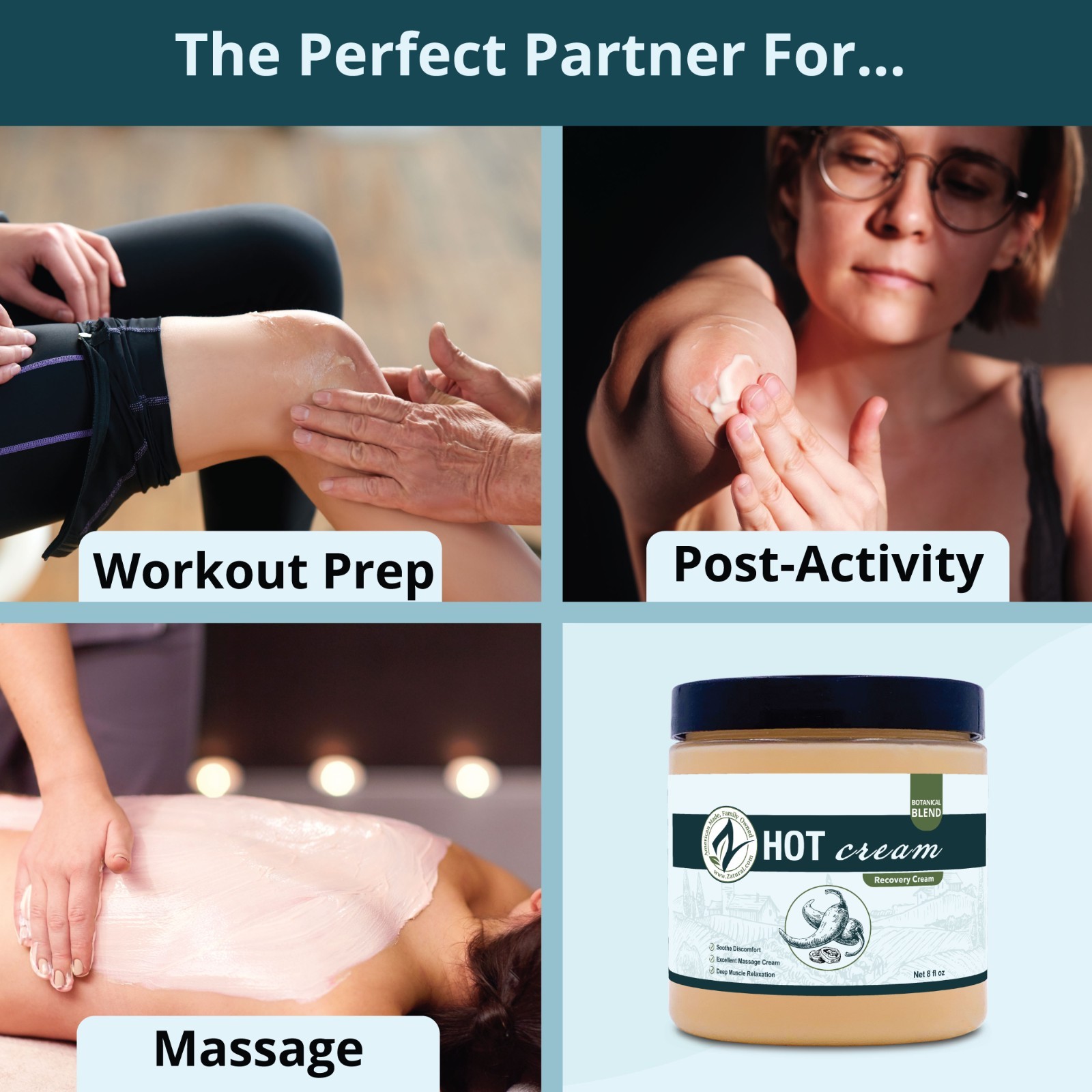 Organic Hot Cream-Cellulite Cream-Muscle Rub (32 Ounce)