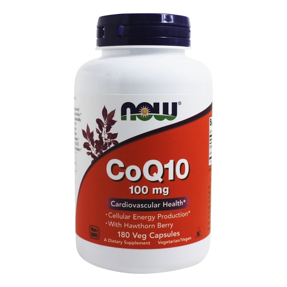 NOW Foods CoQ10 Cardiovascular Health with Hawthorn Berry 100 mg,180Veg Caps