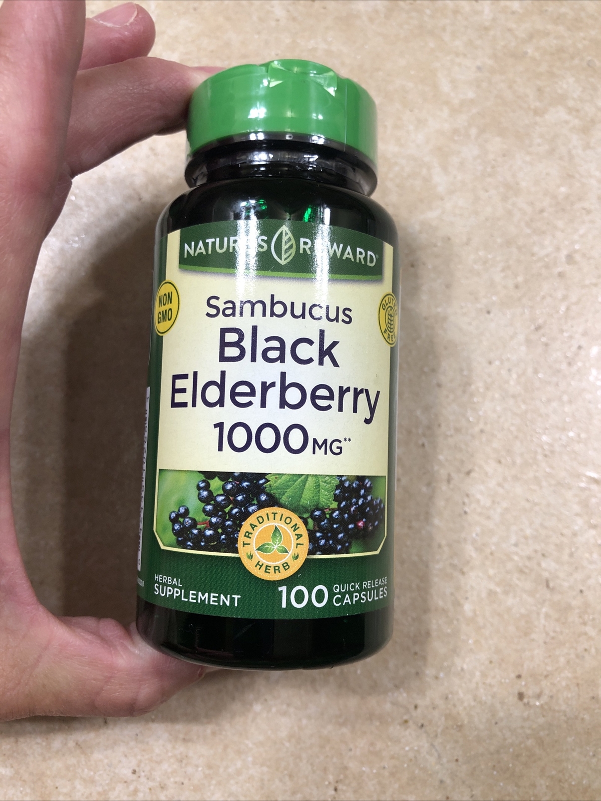 Sambucus Black Elderberry 1000 mg – 100 Capsules –