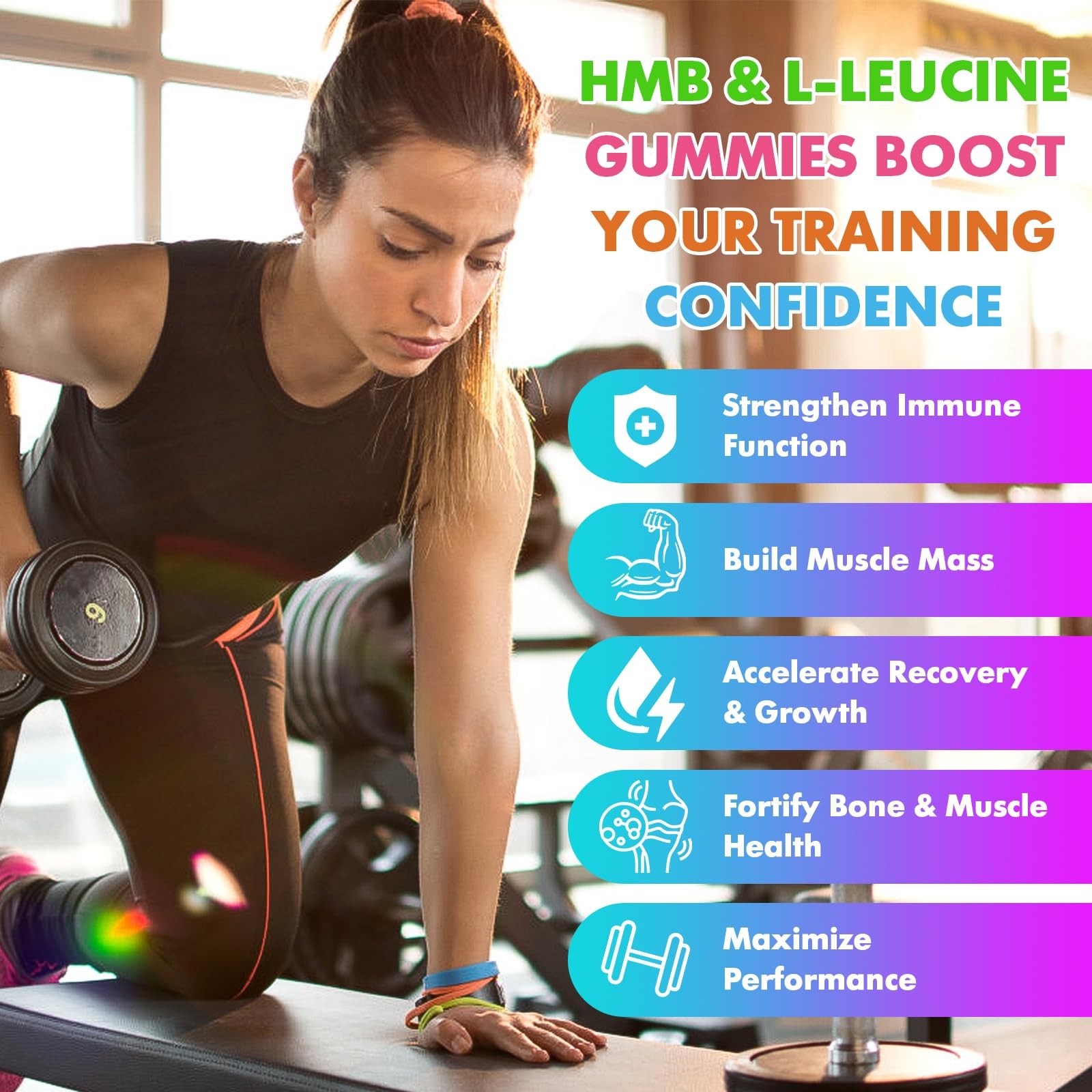 Saajoor 2 Pack HMB and L-Leucine 3000mg with Calcium Gummies – Muscle 2pack
