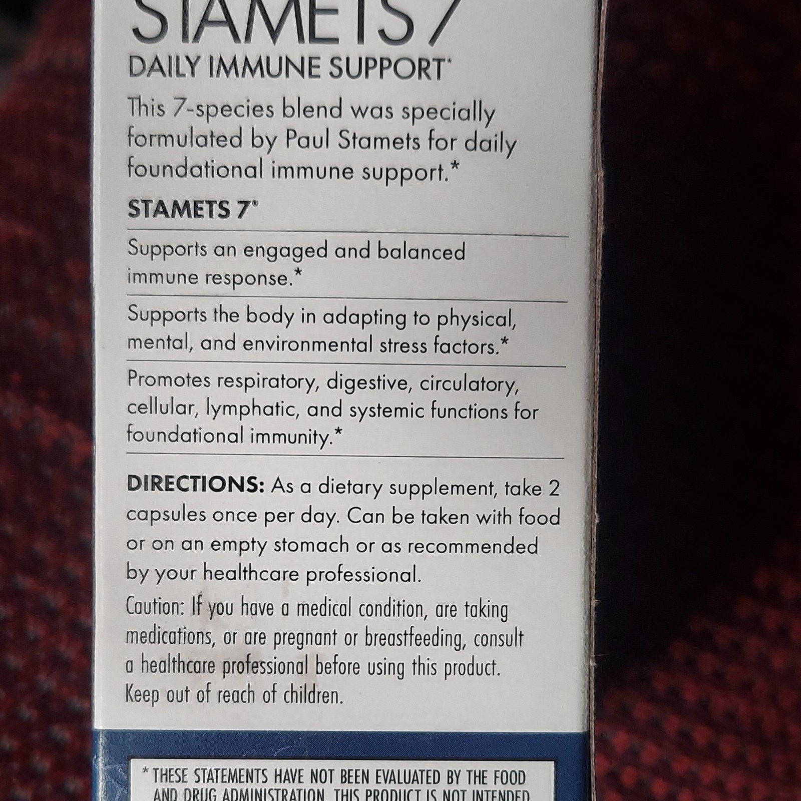 Host Defense Mushrooms Stamets 7 Blend Capsules 30ct Immune Support Vegan