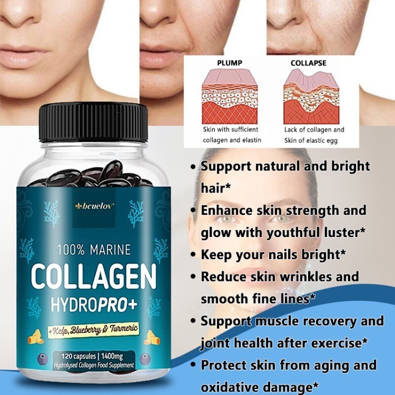 Collagen + Kelp, Blueberry and Turmeric for Hair Skin Nail Health