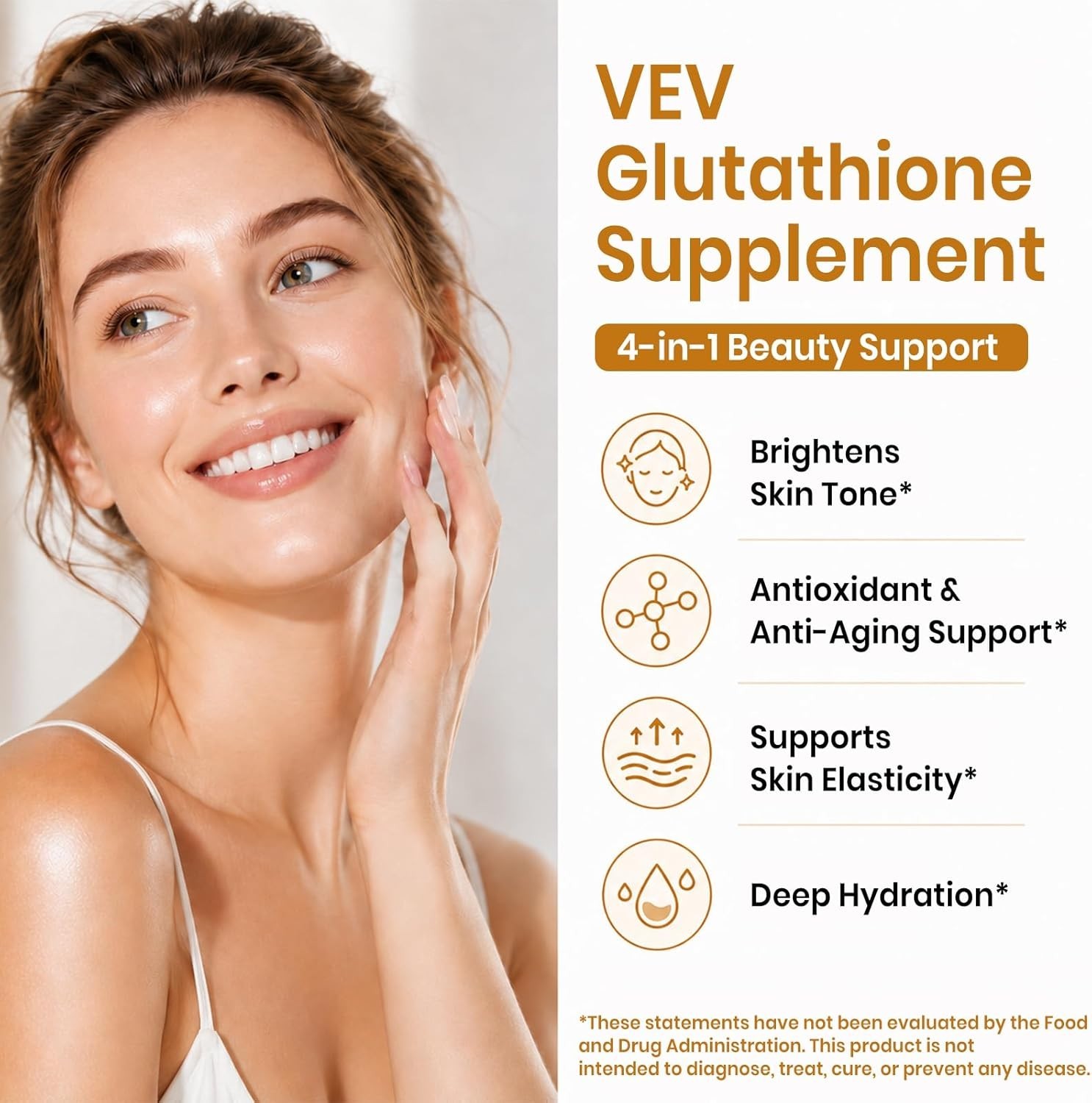 VEV GLUTATHIONE SUPPLEMENT 2000MG WITH VITAMIN C, SKIN WHITENING, HYDRATION