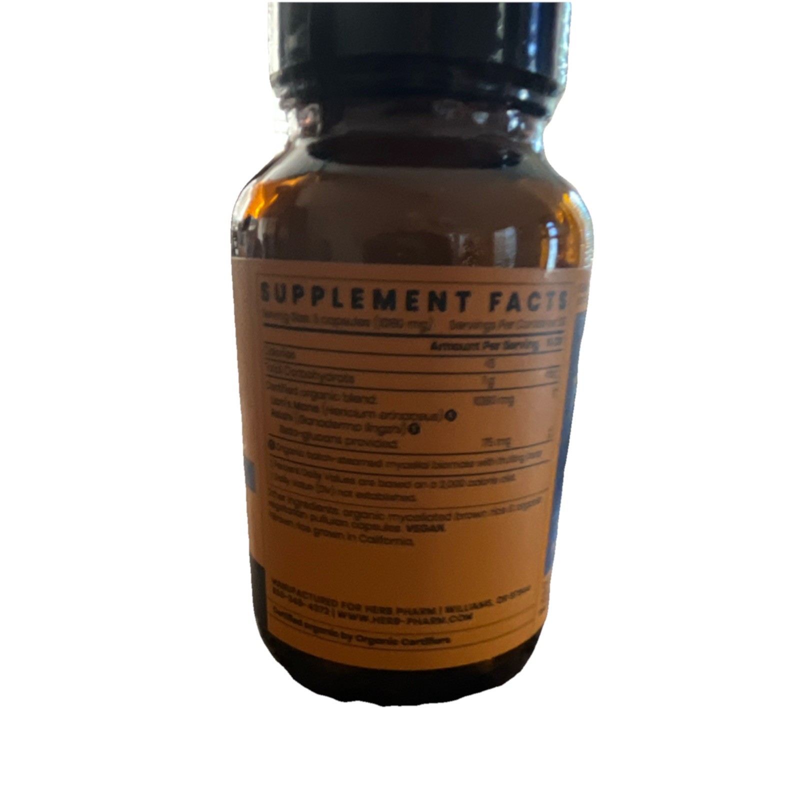 Mushroom Wellness by Herb Pharm Lion’s Mane & Reishi 60 Vegetarian Capsules