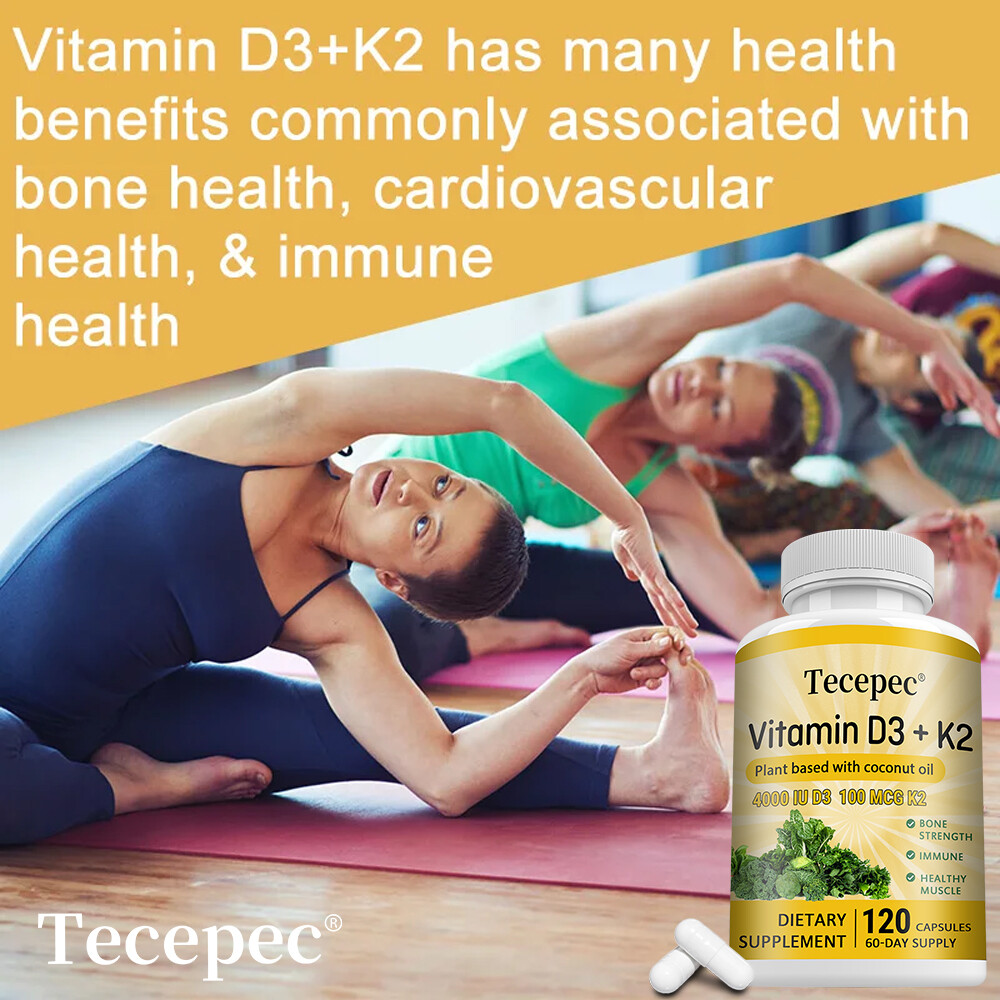 Vitamin D3+K2 Capsules,Supports Bone &Joint Health,Balance Cardiovascular Health