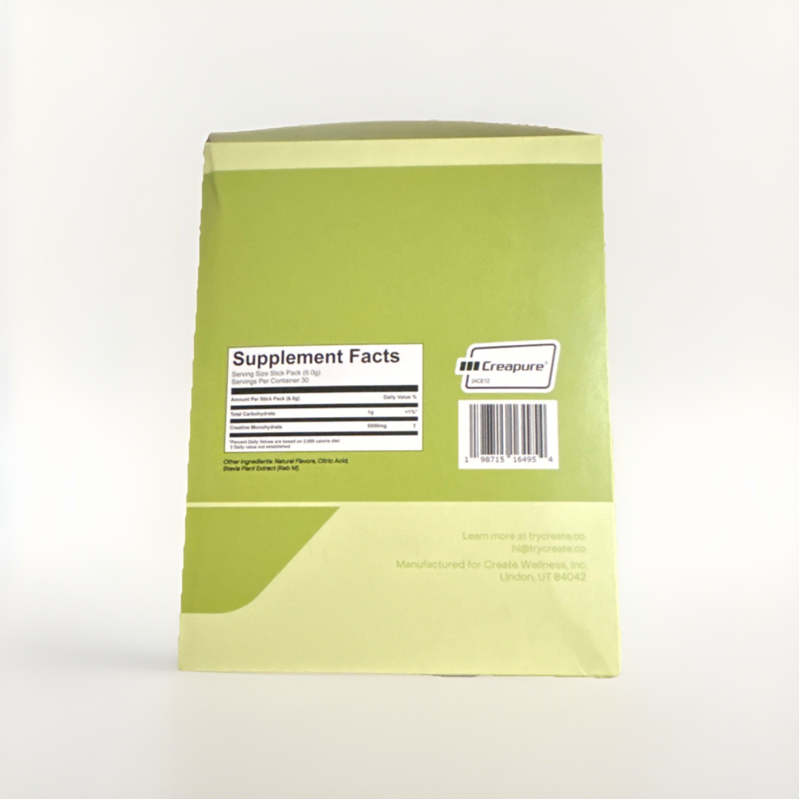 Create Creatine Monohydrate Powder Lemon Lime 30 Stick Packs 6.35 oz