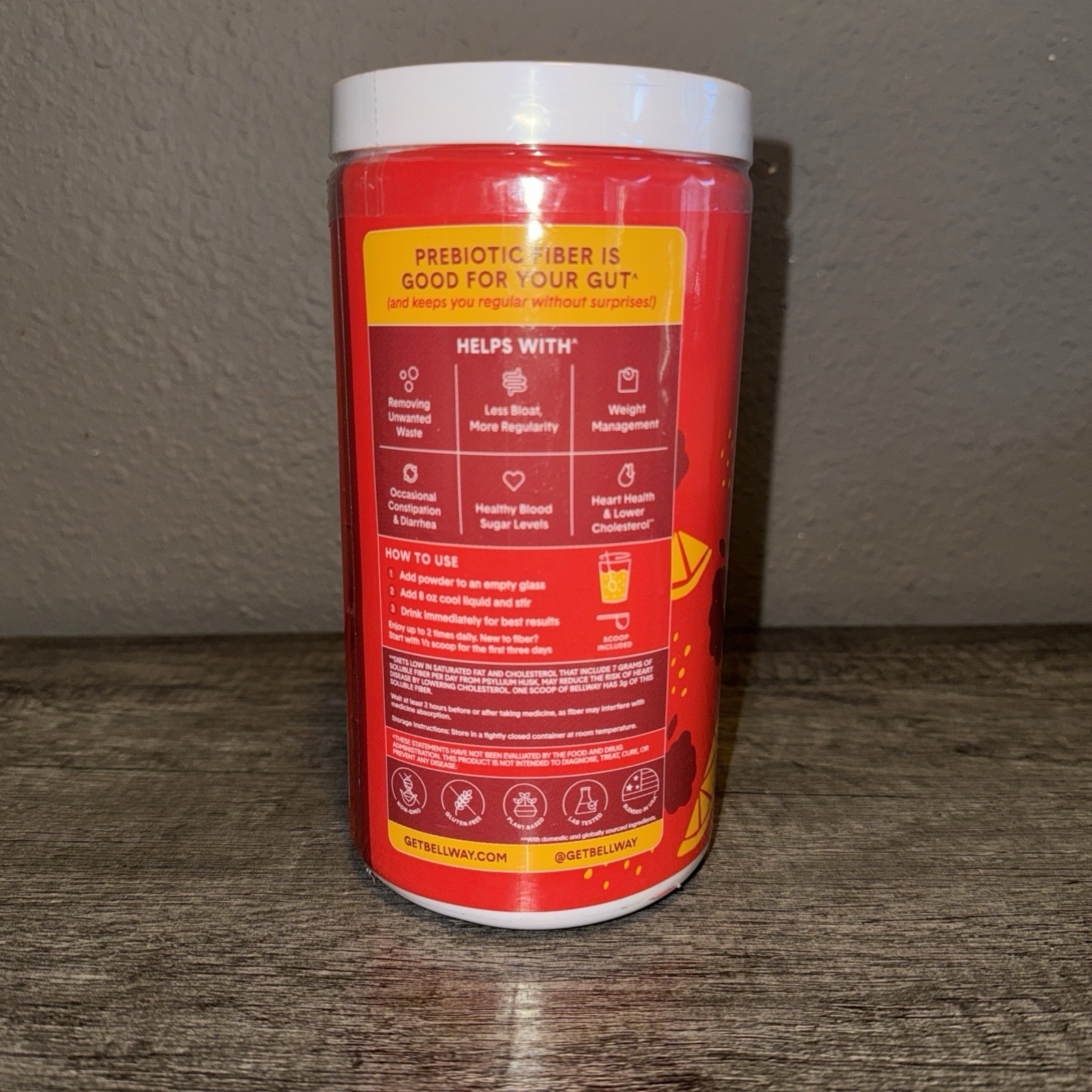 8 X Bellway Super Fiber + Fruit Psyllium Husk Raspberry Lemon 18 oz Each