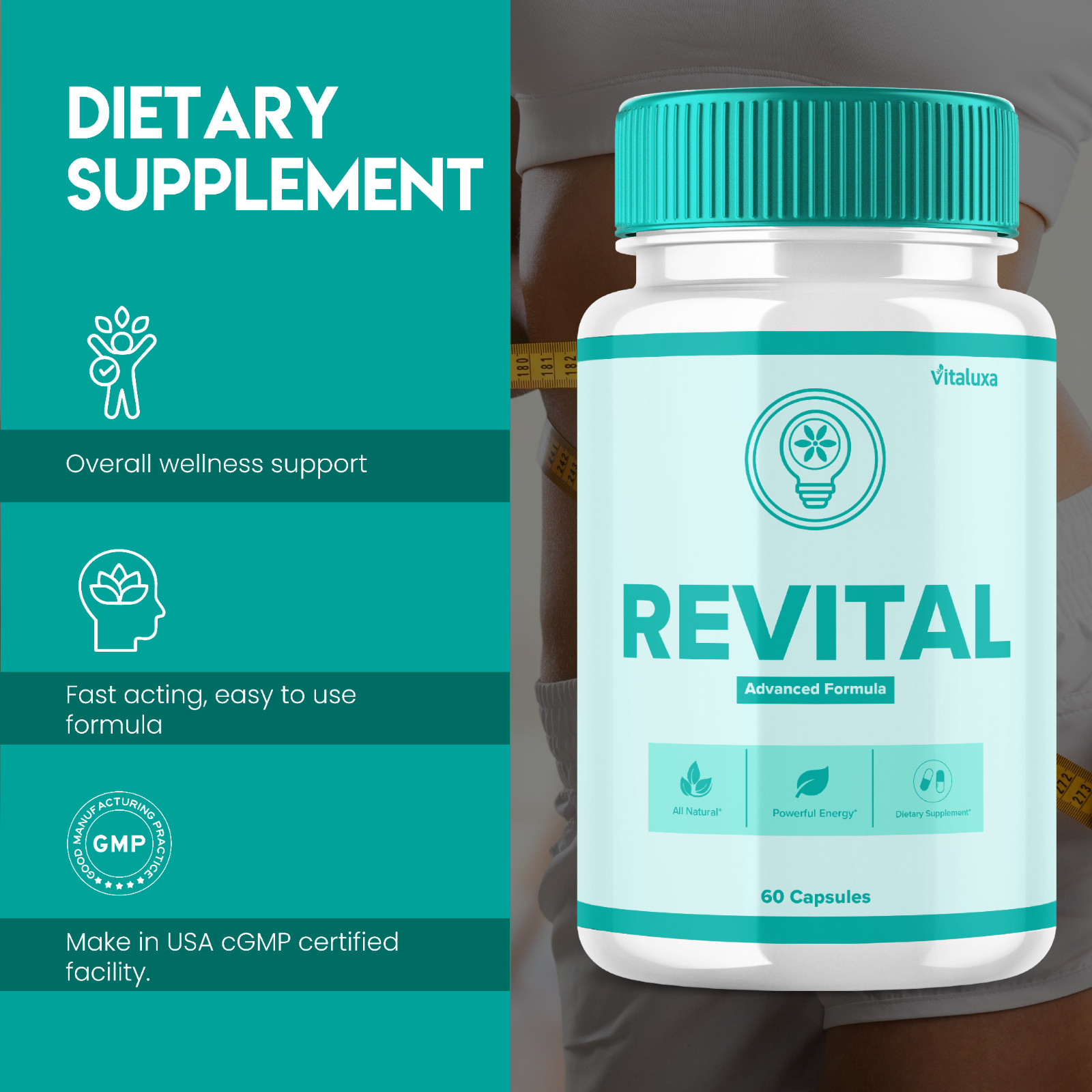 (3 Pack) Revital Capsules Formula for Health & Wellness Pills (180 Capsules)
