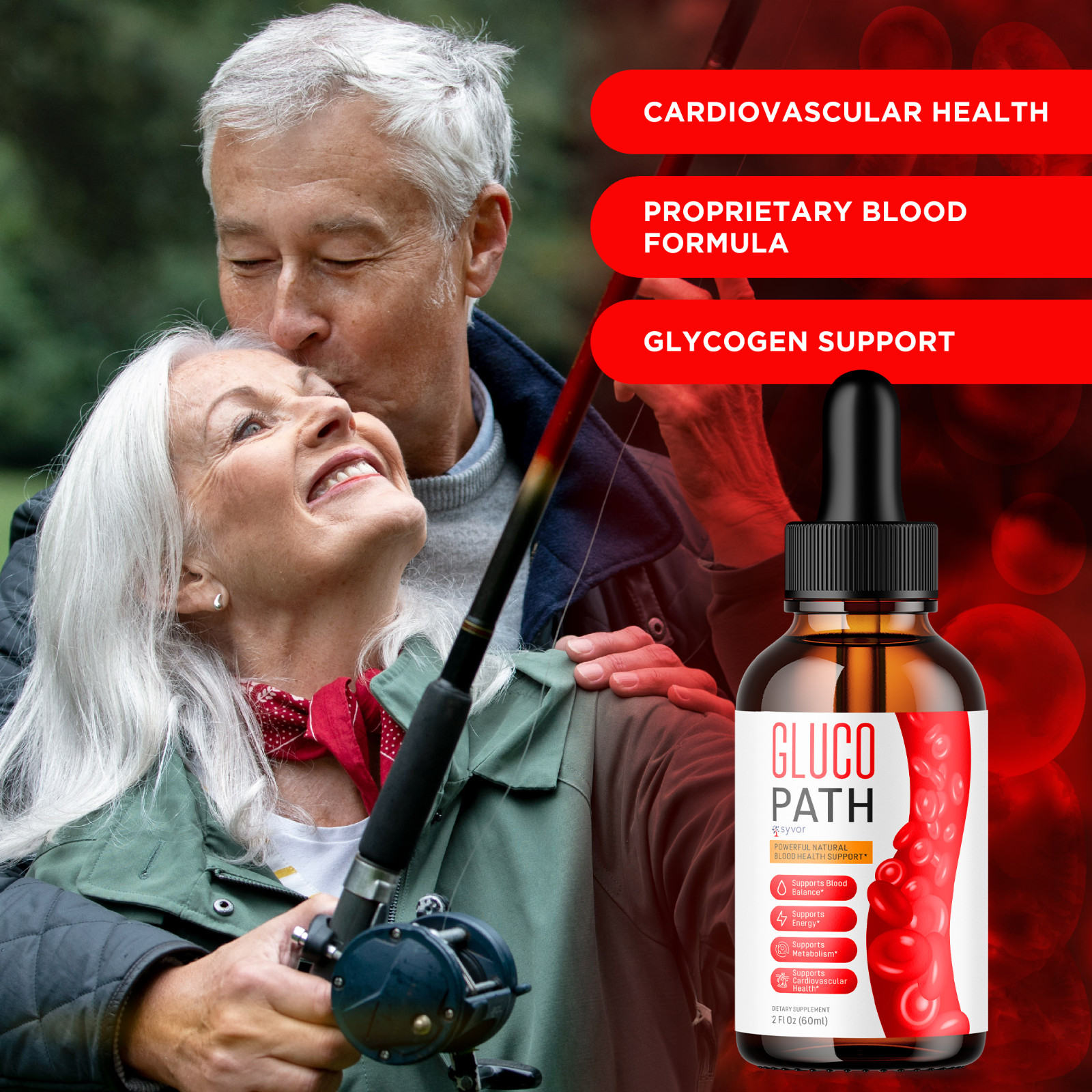 (1 Pack) Gluco Path Blood Support Drops Advanced Vitamin Formula Supplement 2ML