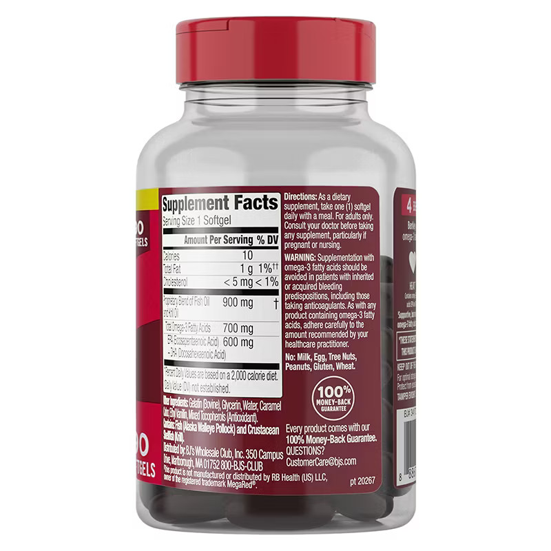 Omega 3 Fish + Krill Oil Softgels 90 Count 900mg EXP-08/27