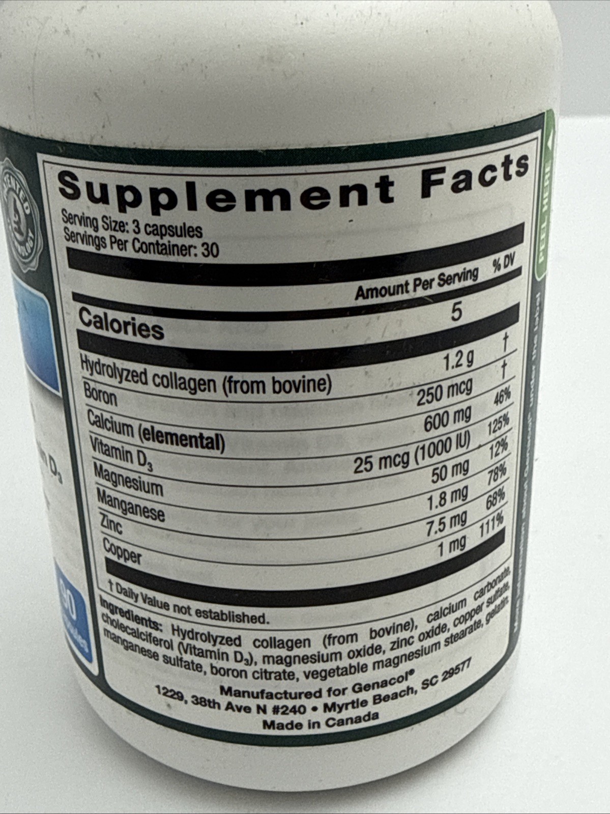 Genacol Bone and Joint Relief Formula, Aminolock Collagen – 90 Caps – Exp 7/28