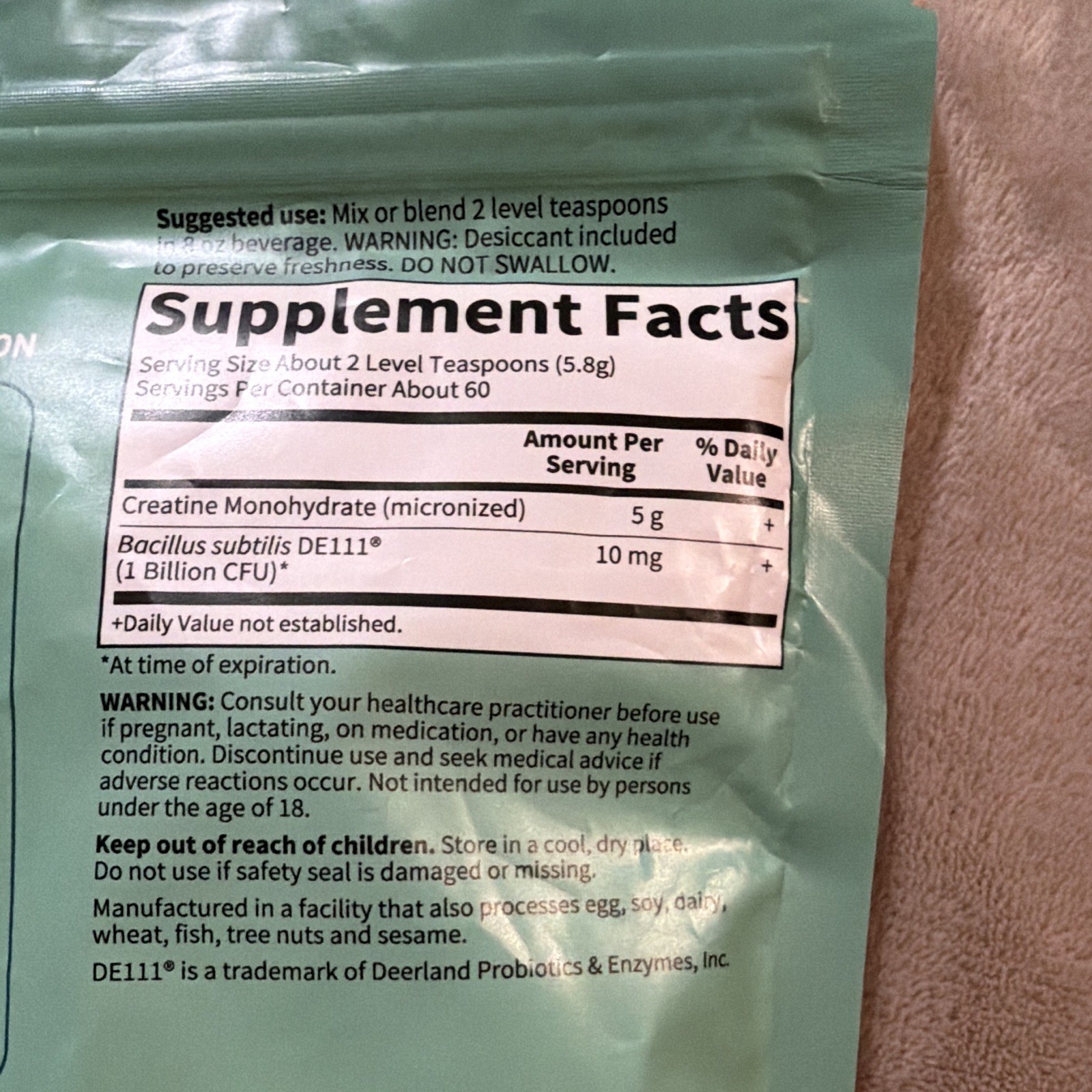Garden of Life SPORT Creatine + Probiotics Unflavored 12.27oz Exp 01/2028