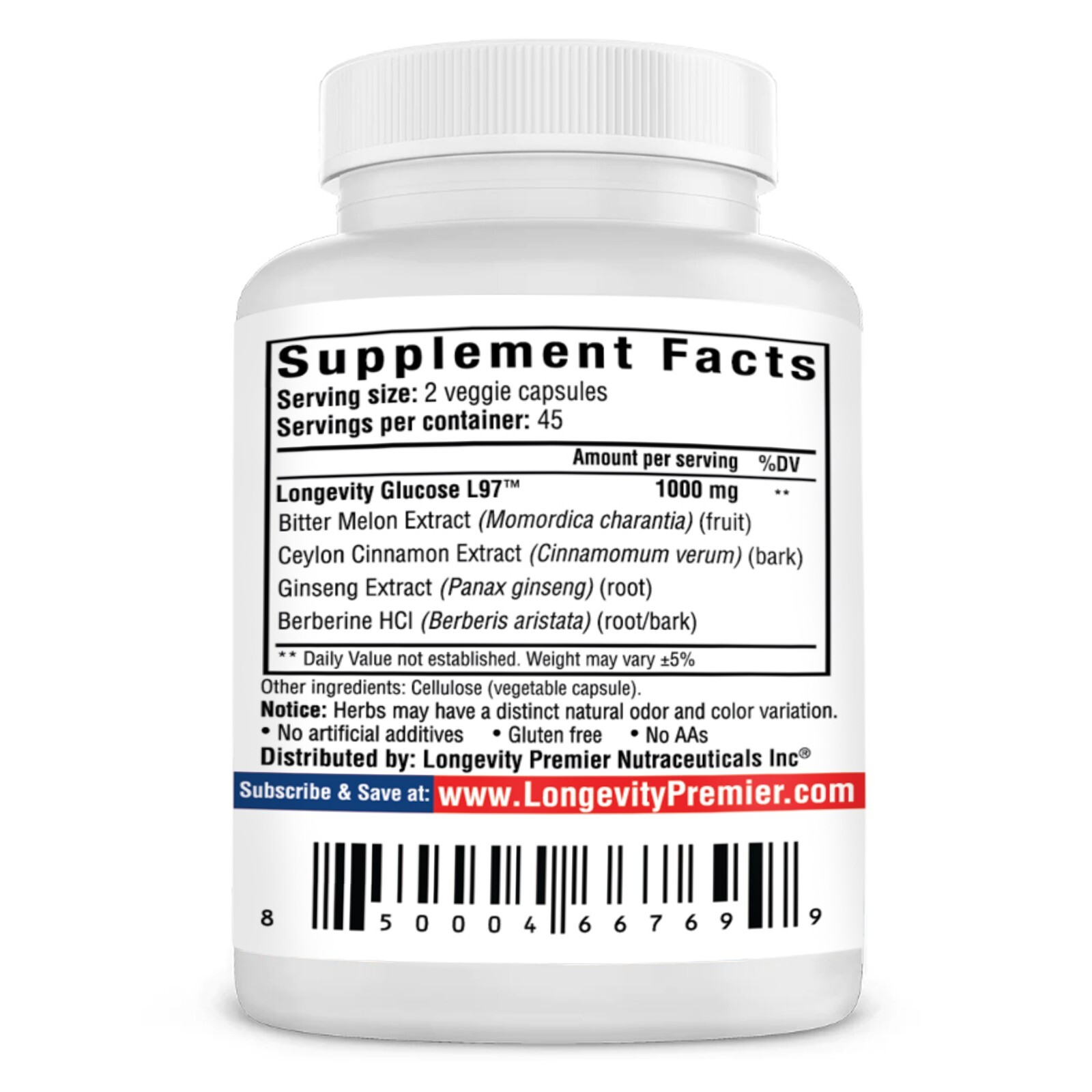 Longevity Glucose Formula: Boost Glucose Metabolism. Natural Bitter Melon & Berb